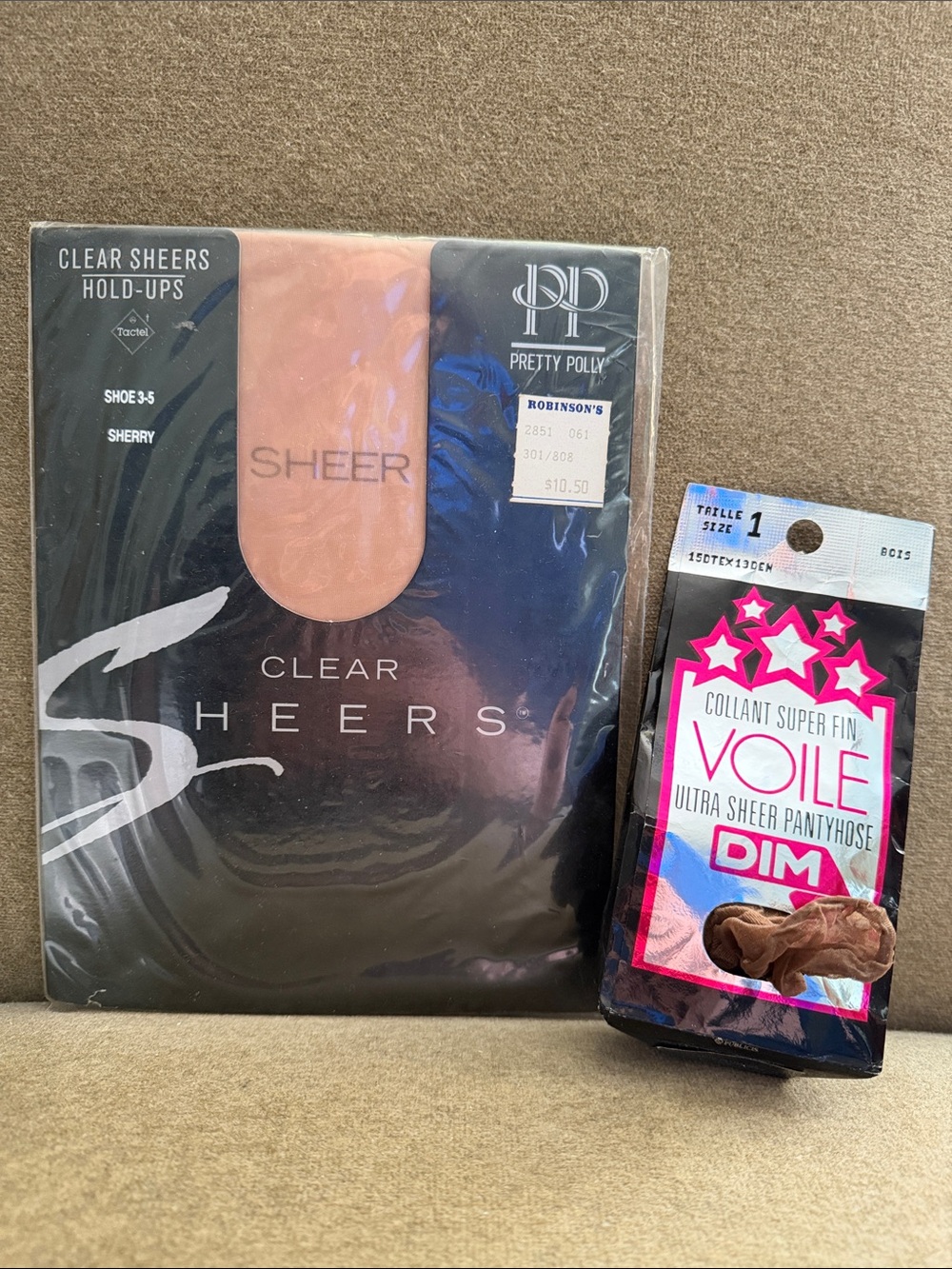 Bundle of 2 : Pretty Polly Clear Sheers Hold-Ups and DIM French pantyhose